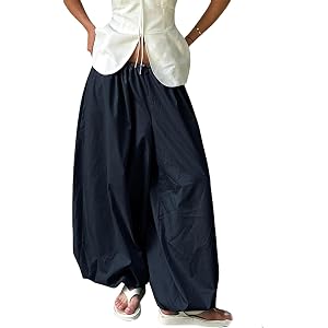 NRTHYE Womens Balloon Pants Baggy Elastic Waist Pleated Harem Pants | Loose wide leg hippie Lantern pants,Pleated harem trous