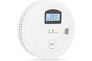 ELECOIN Carbon Monoxide and Smoke Detector with LED Digital Display 85 dB 2 in 1 CO and Smoke Alarm, Battery Powered Fire Alarms Includes Batteries