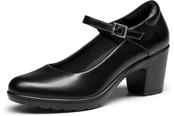 DREAM PAIRS Women's Mary Jane Dress Shoes Low Heel Pumps | 2.8-inch,Arch Support Cushioned,Flight Attendant Shoes,Round Toe,C