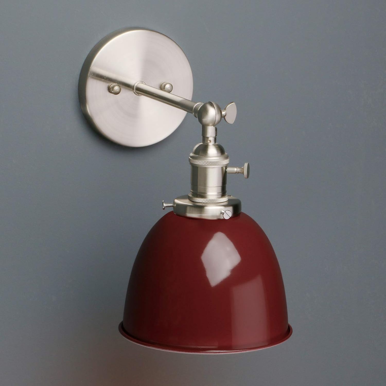 Phansthy Industrial Wall Light with On Off Switch, Retro Wall Lamp with Dome Metal Shade - Image 5
