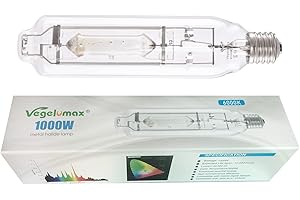 Vegelumax MH 1000W Metal Halide Single Ended HID Grow Light Bulb Lamp High PAR Enhanced Blue and Violet Spectrums for Hydroponic Horticulture Vegetative Growth,CCT 6000K,92,000Lumens,E39 Base