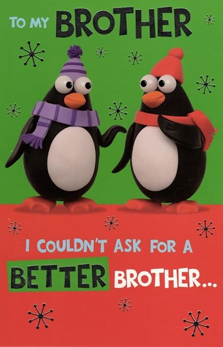 To My Brother Funny Christmas Card Cute Xmas Greeting Cards: Amazon.co