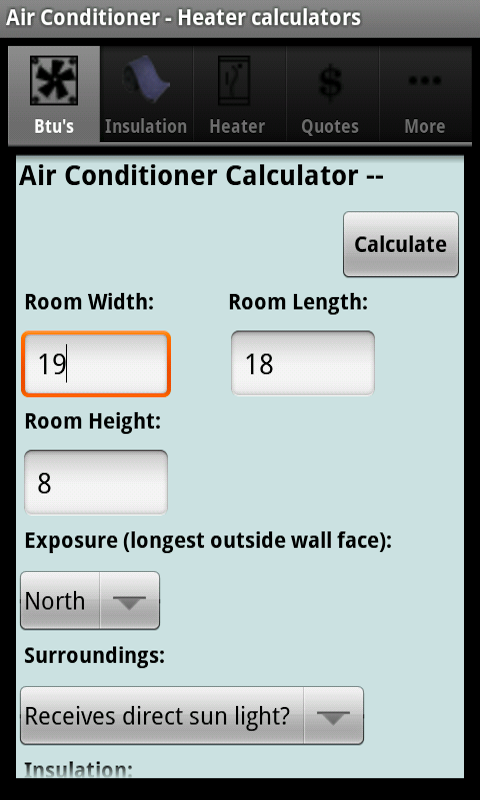 Air Conditioner and Heater Calculator