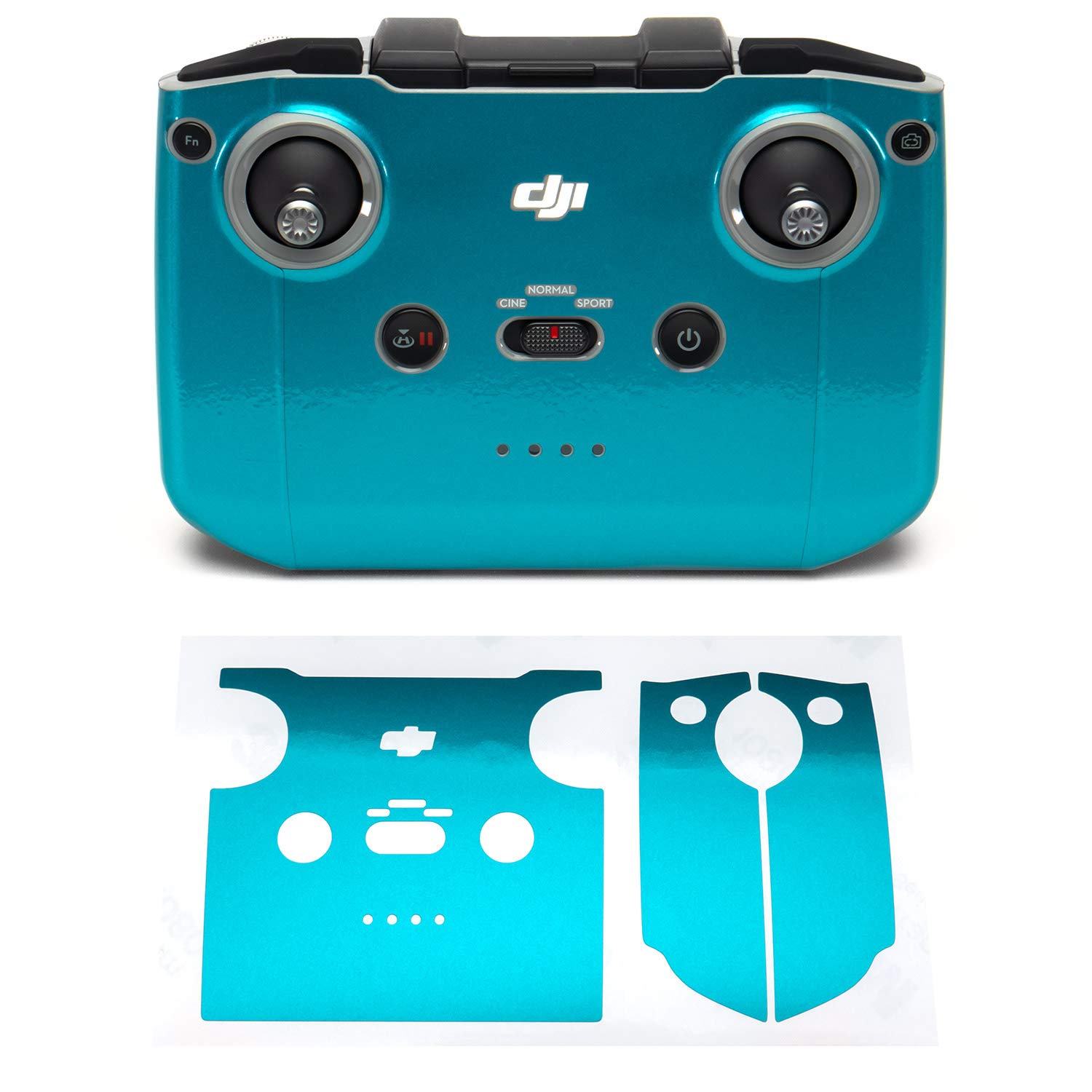 Wrapgrade Skin Sticker Set Compatible with DJI Mini 2 | Remote Controller (CARIBBEAN BLUE)