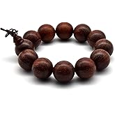 Zen Dear Unisex Natural African Blood Red Sandalwood Bracelet Prayer Beads Tibetan Buddhism Meditation Mala Bead Necklace Yoga