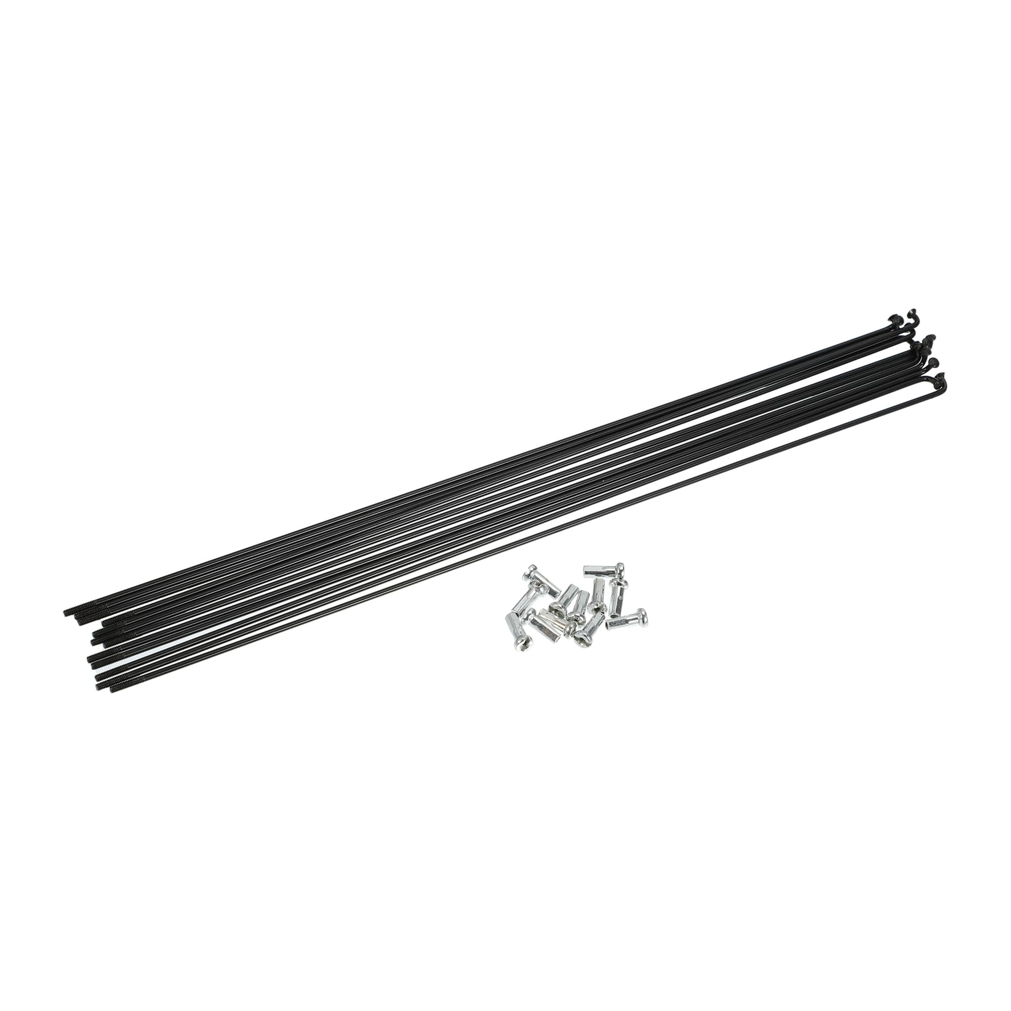 Hihaha 12 Pcs 14G J Bend 282mm Bike Bicycle Spokes with Nipples Black Durable Material