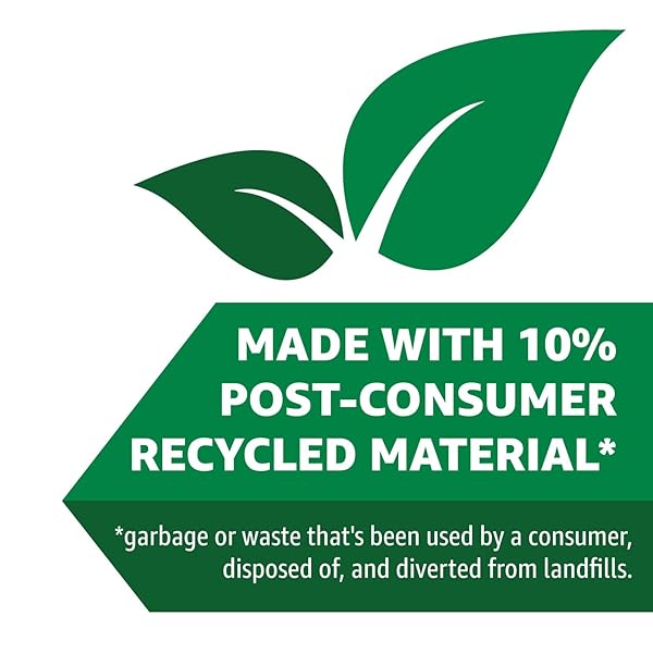 AMAZON BASICS 13 GALLON TALL KITCHEN DRAWSTRING TRASH BAGS, CLEAN FRESH SCENT, 10% POST CONSUMER RECYCLED, 80 COUNT