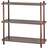 ALPOME Vintage 3 Tier Wooden Bookshelf,Small Shelf Organizer,Sturdy Bookcase, Modern Small Shelf Stand, Floor Standing Shelf,Stable Display Stand for Home Office (31.5 in)