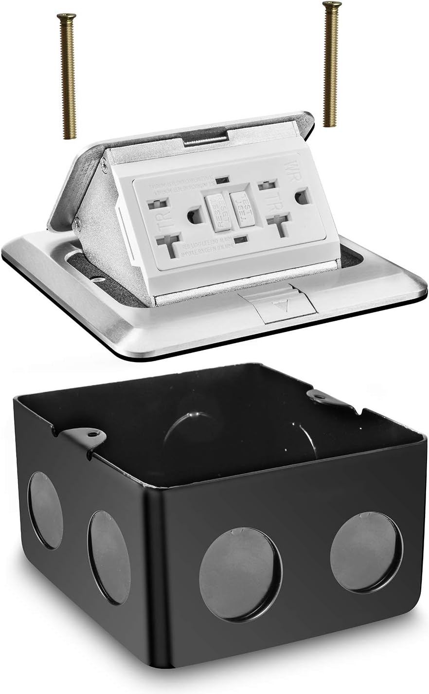 Aweking Pop up Electrical Floor Outlet, Power Box, 20 Amp 125V GFCI