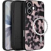 Aijohnny Phone Case for iPhone 17,[Compatible with Magsafe][Full Camera Protection], Tortoise Shell Shockproof Protective Phone Cover for Women, Fashion Slim Lightweight Magnetic Case Black