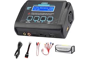 HTRC LiPo Battery Charger RC Balance Fast Charger Discharger 150W 10A AC/DC Battery Chargers for 1-6S Life Li-ion LiHV NiCd NiMH PB Smart Battery (Black)