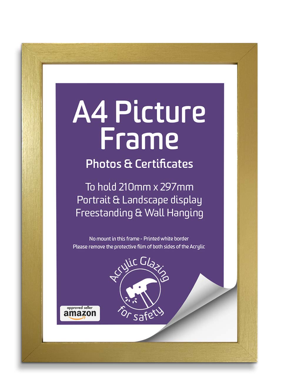 Anker Home Collection A4 Gold Certificate Photo/Picture Frame