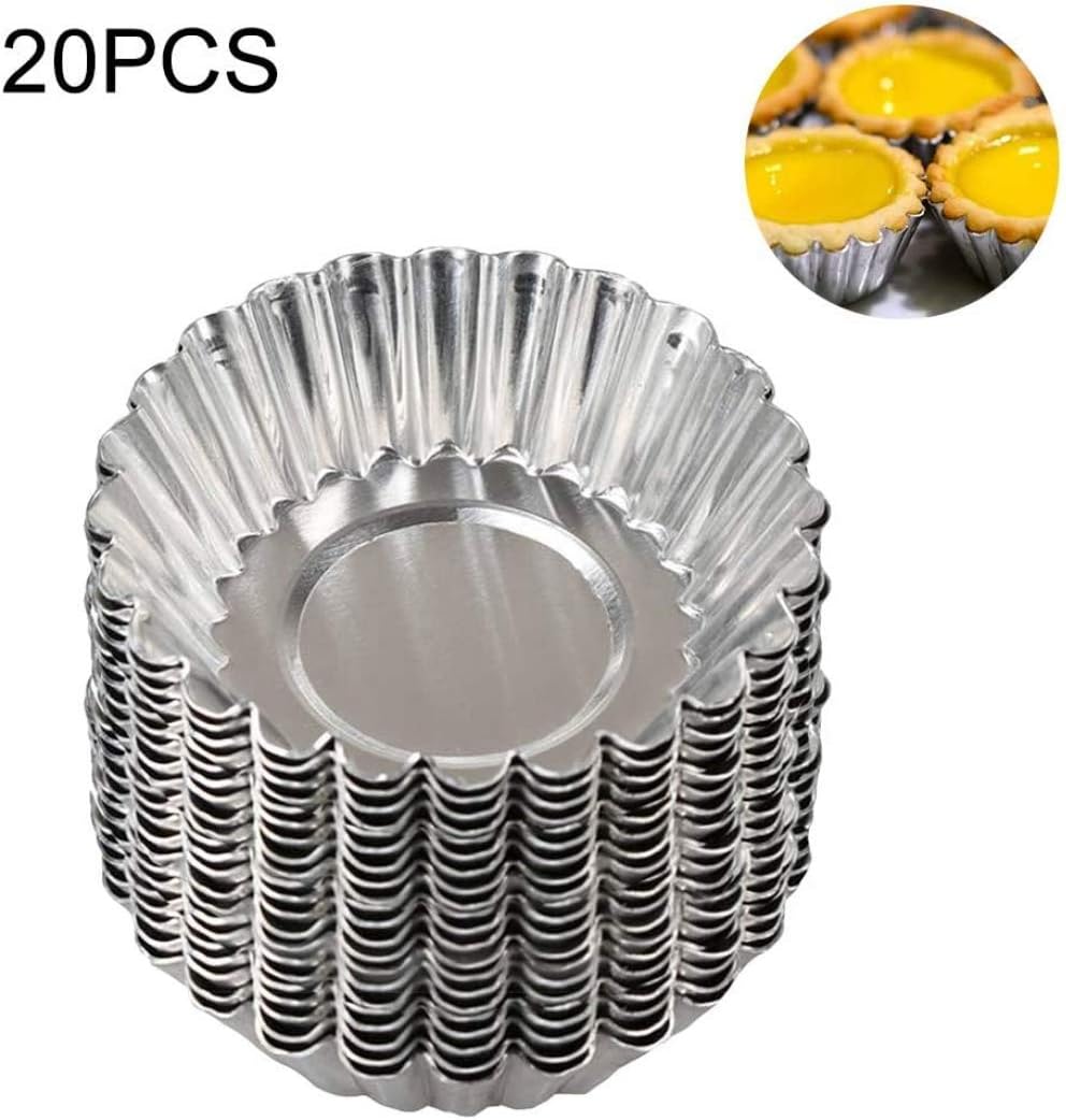 20/50 pcs Egg Tart Mold, Aluminum Alloy NonStick Baking