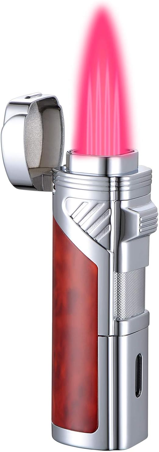 Jet Lighter, Torch Lighter Windproof Turbo Quadruple Flame Adjustable Gas Butane Refillable with