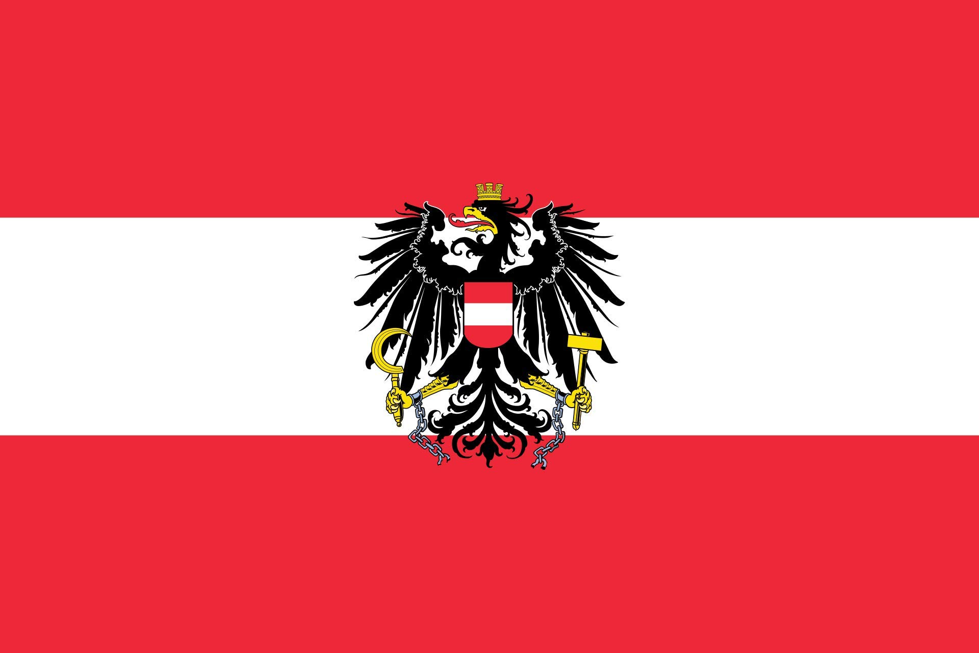 BGFint Austria Flag with Eagle Flag 150 x 90 cm Fabric 100 g/m²