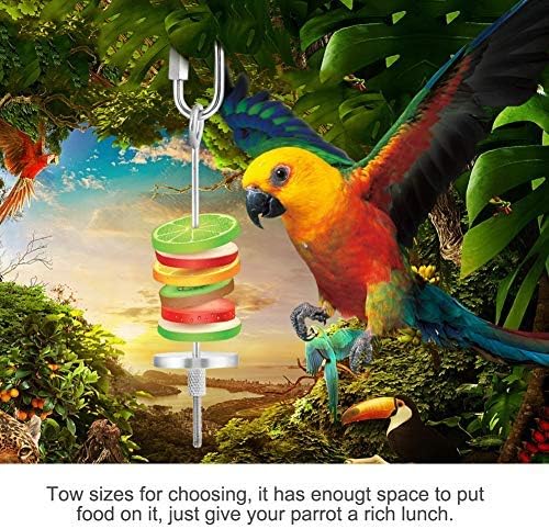 HEEPDD Stainless Steel Parrot Food Skewer Holder, Large Size, Bird Cage Foraging Toy, Fruit Vegetable Meat Treating Tool - Image 3