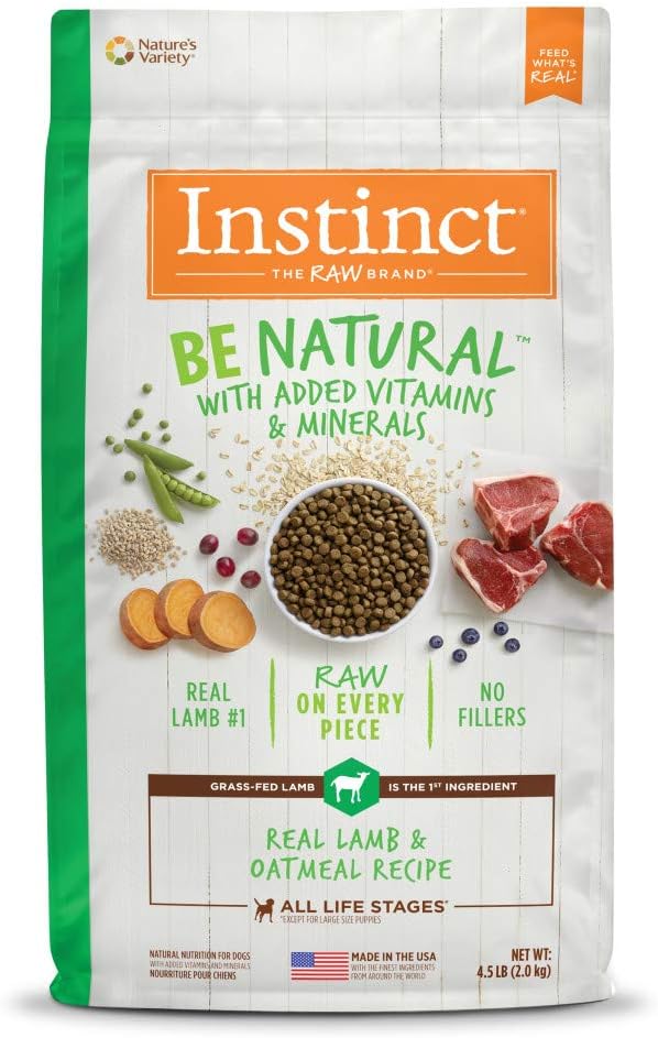 Instinct Be Natural Dry Dog Food, Raw Coated Whole Grain Dog Food