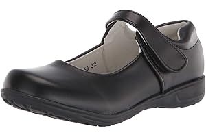Akk Girl's Mary Jane School Uniform Shoes Strap Dress Uniform Flats Black (Toddler/Little Girl/Big Girl)