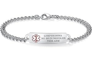 AOAMID 6.5"-8.5" Medical alert id bracelets for Women Men Stainless steel Medical Emergency Bracelets Free engraving