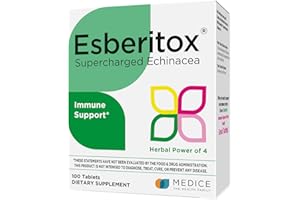 ESBERITOX Supercharged Echinacea – 100 Tablets – Immune Support Herbal Supplement with Wild Indigo Root & Purple Coneflower – Clinically Tested – Made in Germany