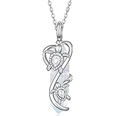 Tajuxa Turtle Necklace 925 Sterling Silver Sea Turtle Gifts for Women Opal Jewelry Gifts for Women