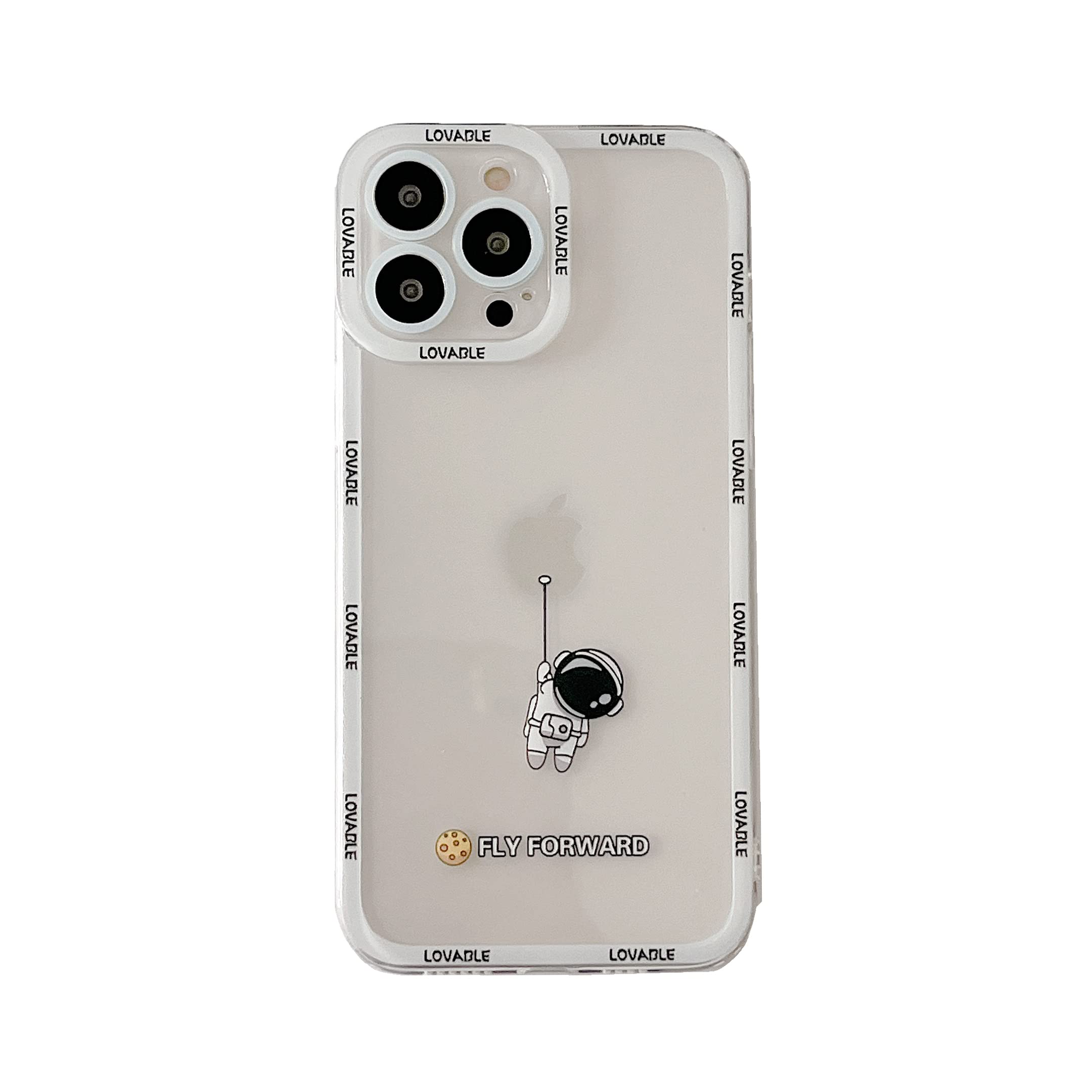 Yonds Queen for iPhone X / XS Clear Case, Cute Cool Cartoon Astronaut Fly Planet Moon Space Design Stylish Soft TPU Bumper Shockproof Anti-Slip Protector Case (iPhone X / XS, Clear Fly) — image 1