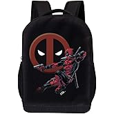 MARVEL COMICS CLASSIC DEADPOOL BACKPACK - MARVEL BLACK DEADPOOL 18 INCH AIR MESH PADDED BAG (Deadpool Jump)