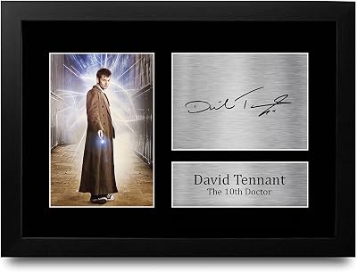 HWC Trading FR David Tennant Gift Signed Framed A4 Print Doctor Who