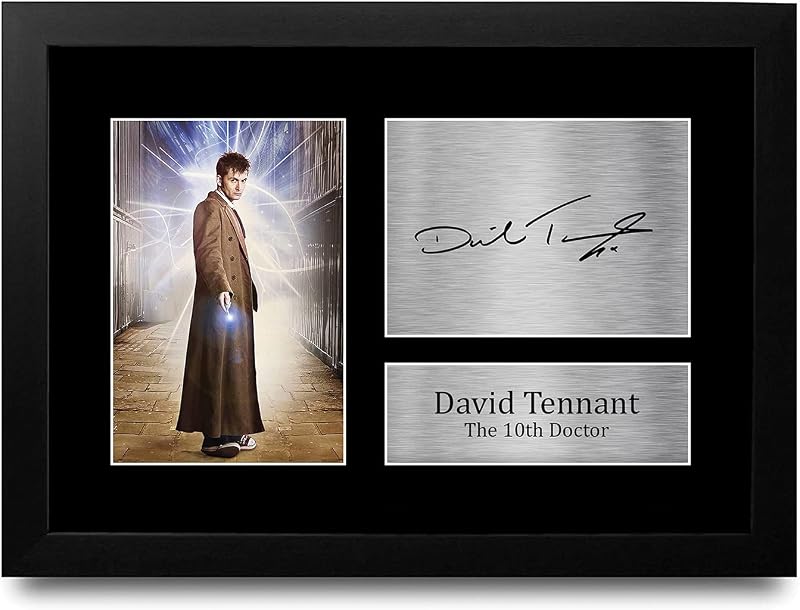 HWC Trading FR David Tennant Gift Signed Framed A4 Print Doctor Who