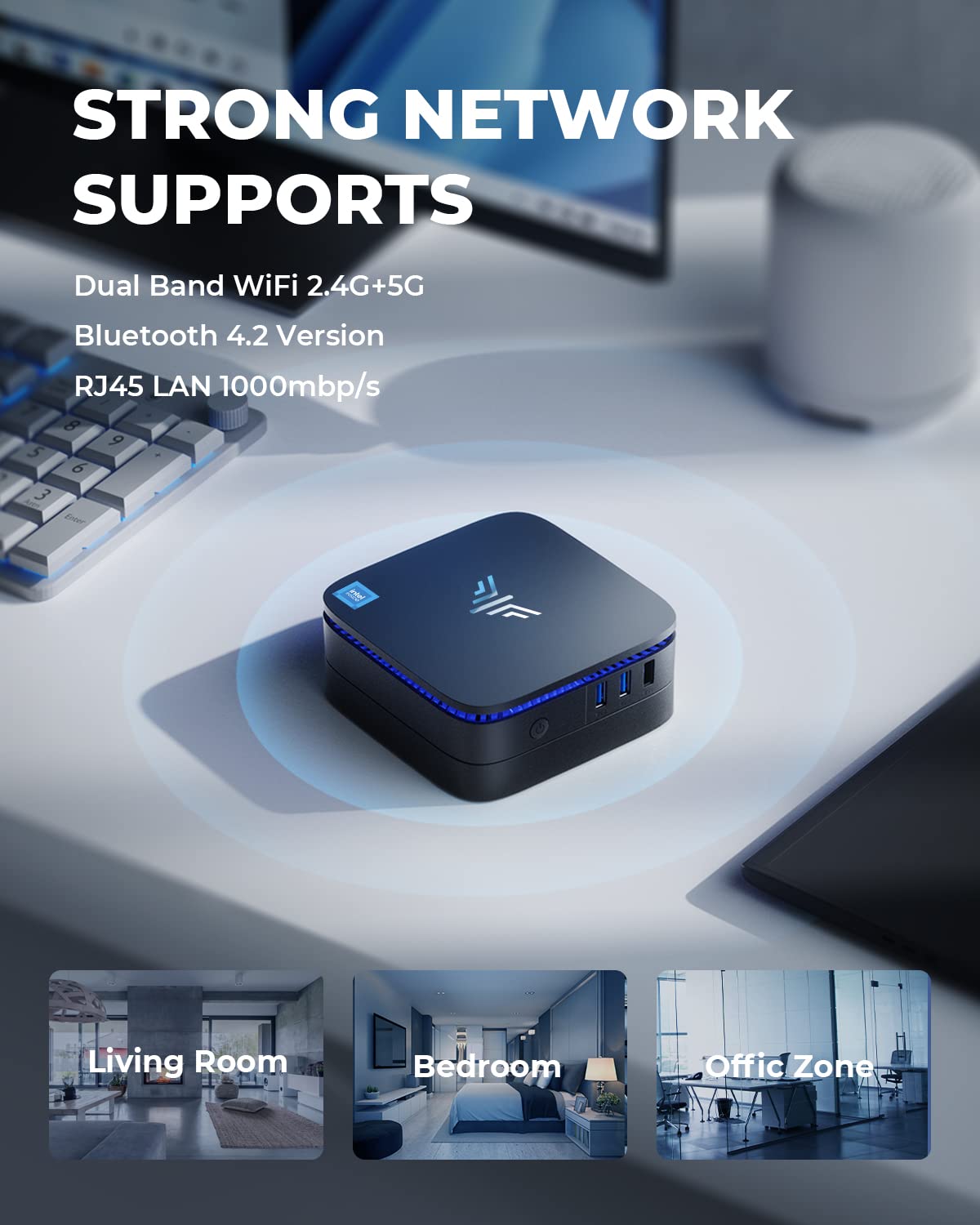 KAMRUI AK1PLUS Mini PC,12th Alder Lake- N95 up to 3.4 GHz,16GB RAM+512GB M.2 SSD,Mini Desktop Computer,Support 2.5