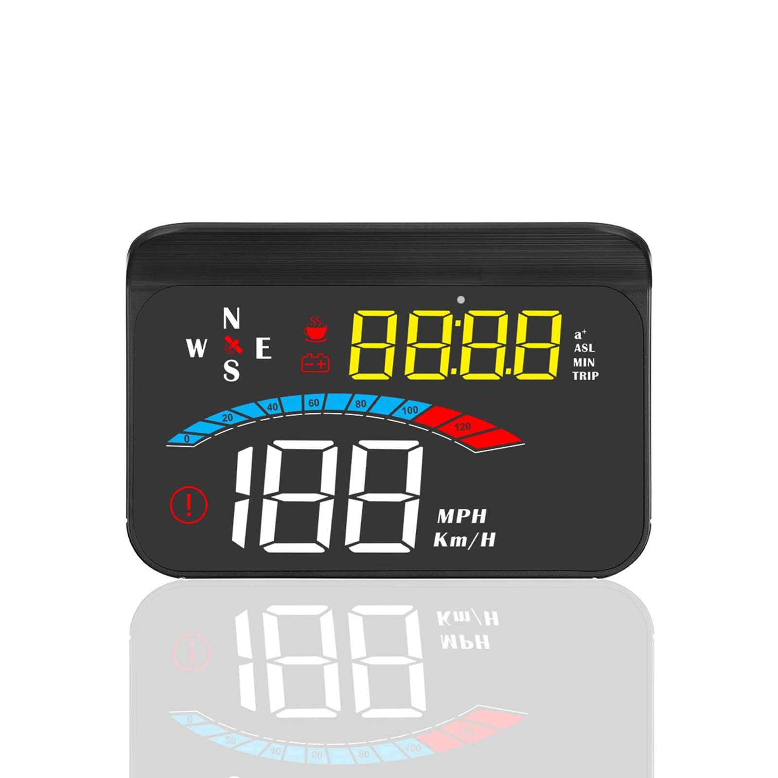 Car HUD Head up Display, iKiKin HUD GPS System, shading integrated display design, 3.5 inch Car HUD Displays Speedometer Alarm Km/h MPH, Compatible with All Cars and Trucks