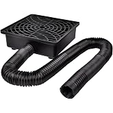 Prestantious Low Profile Downspout Catch Basin Gutter Downspout Extensions | 12"&times;12" Catch Basin Downspout Extender Diverter with 2" ID Flexible Pipe,Pipe Stretched Length 8.2ft,No Deep Dig Needed