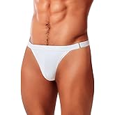 MIZOK Men's Sexy Solid Swim Bikini Swimsuit Quick Dry Metal Buckle Ring Swimwear