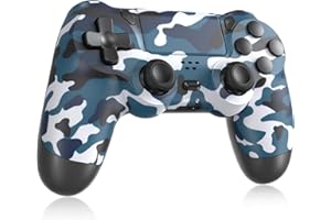 FASIGO PS4 Controller Wireless with Charge Cable, Compatible with PS4/Pro/Slim & PC - Camo Blue