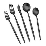 Matte Black Silverware Set, Vanys 30 Piece