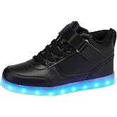 SANYES LED Light Up Shoes for Men Women, USB Rechargeable High Top Glowing Sneakers, Luminous Dancing Shoes