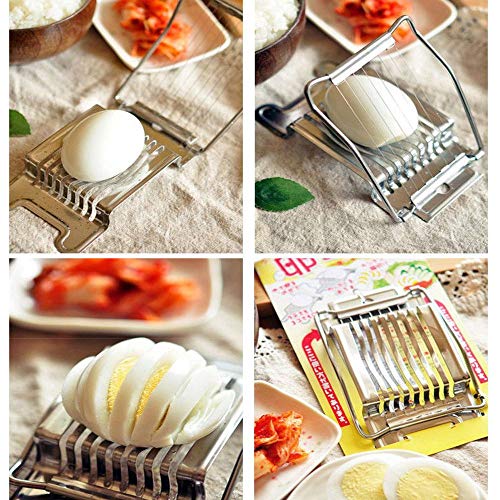 1CAwindwinevine Silver Color Easy to Use and Clean Stainless Steel Boiled Egg Slicer Section Cutter Mushroom Tomato Cutter Kitchen Novelty Tool