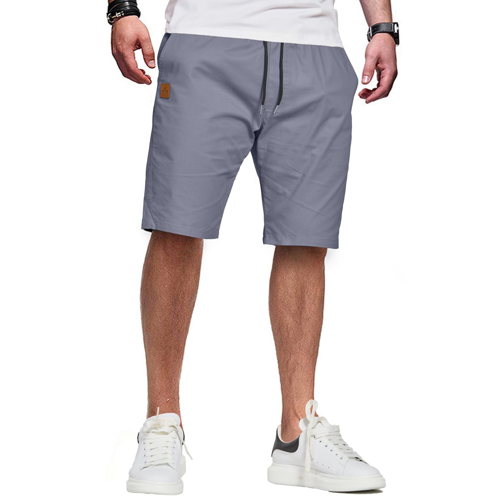 ZOXOZ Kurze Hose Herren Shorts Herren Sommer Chino Shorts Baumwolle Cargo Shorts Freizeithose Kurz Mit Taschen Denim Blau XL