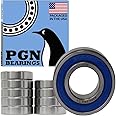 PGN 6004-2RS Sealed Ball Bearing - 20x42x12 - Lubricated - Chrome Steel (10 PCS)