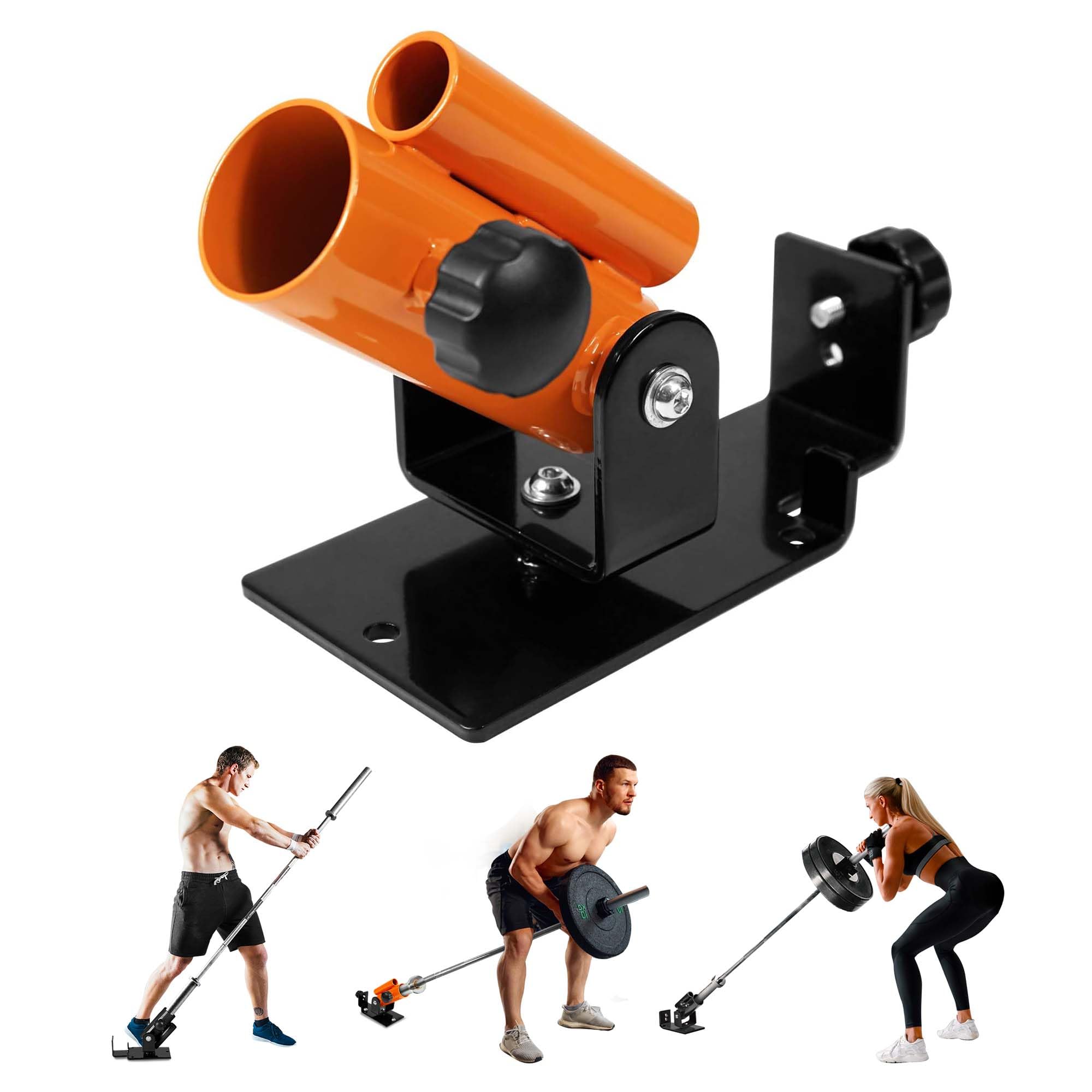 Yes4All SJXD Deluxe T-Bar Row Platform – Full 360° Swivel & Easy to Install – Fits 2.5 cm Standard and 5 cm Olympic Bars, C. Orange