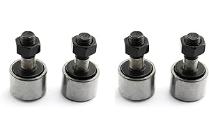 heyous Steel Cam Follower Bolt-Type Needle Roller Bearing, 13mm Roller Diameter, 9mm Roller Width, M5 Standard Stud