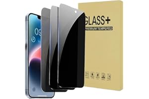 3 Pack for iPhone 14 Pro/15/16 Privacy Screen Protector Tempered Glass for 14 Pro/15/16 6.1 Inch Private Protective Film Anti