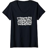 Women's Marilyn Manson Logo V-Neck T-Shirt
