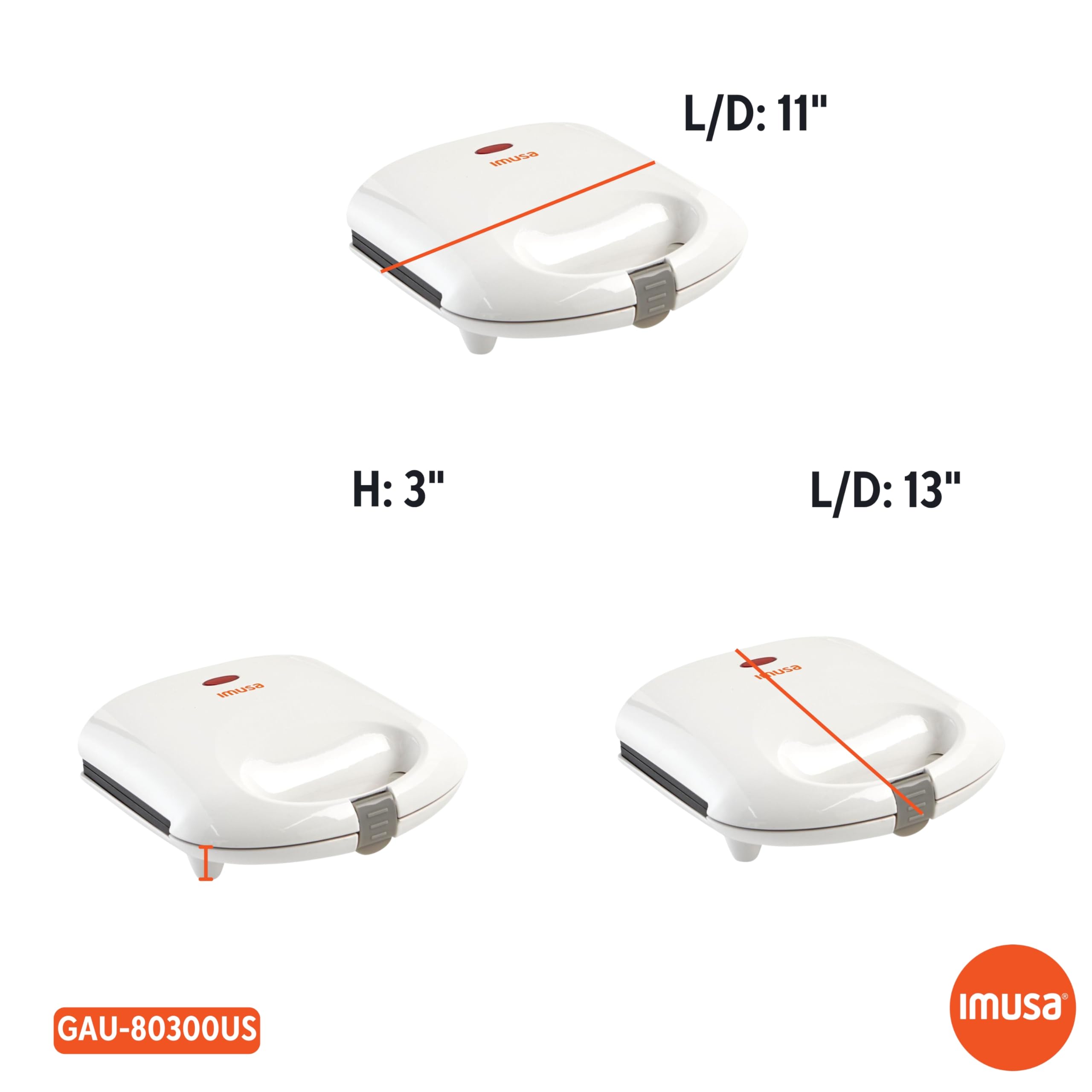 IMUSA USA 4 Slot Electric Arepa Maker with Nonstick Surface (1,200-Watts)
