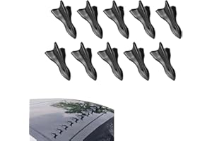Flygun 10 PCS Car Shark Fin Tail Simulation Antenna, ABS Self-Adhesive EVO Style Anti-Static Roof Diffuser, Car Decoration Modification Accessories, Suitable for Most Cars and SUVs (Black #01)