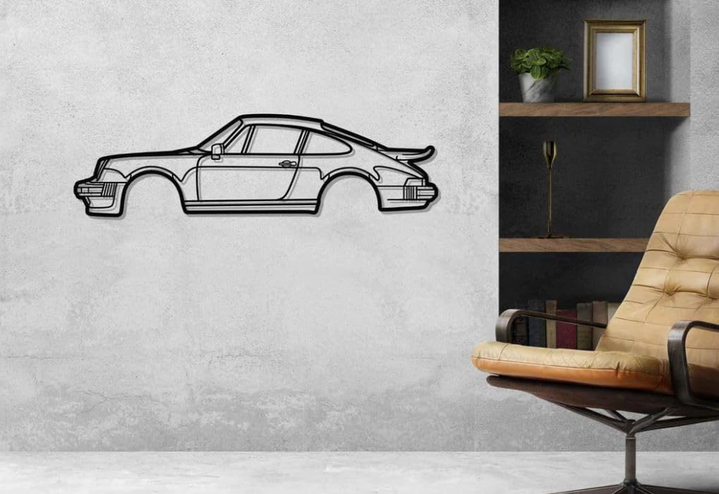 Mixed Media - Porsche Silhouette Metal Wall Art Living Room Art Black Metal Cutout Laser Cut