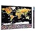 Scratch Off World Map With Clip on Camera Lens for Phone, Scratch off Tool, Microfiber Cloth, and Travel EBook|Detailed Cartographic Poster, Glossy Finish, Easy To Scratch & Wall Hang|32in x 23in