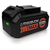 20V 6.0Ah Battery for Skil PWRCORE 20V Series Cordless Power Tools, Replacement for Skil Battery Model BY519601, BY519603, BY519702,etc