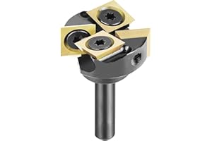 SpeTool CNC Spoilborad Surfaing Router Bit 1" Cutting Diameter 2+2 Flute with 1/4" Shank Router Planning ATS Coated Carbide