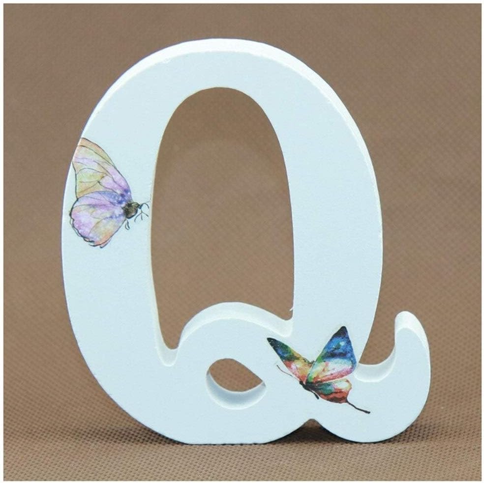 Dyhm Decorative Letter Wall Letters Numbers 1pcs White Wooden Letters English Alphabet Word Stat Name Design Wood Letters Diy Color Q Amazon Co Uk Kitchen Home